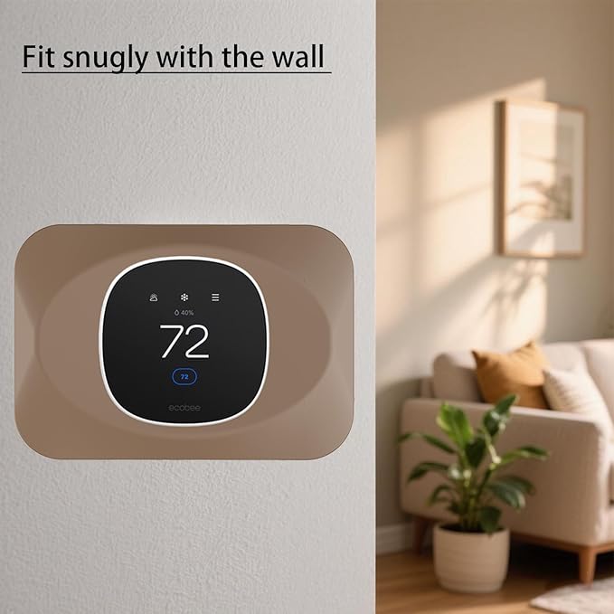 Wall Plate Cover Compatible with New 2025 Ecobee Smart Thermostat Essential, Practical Ecobee Thermostat Trim Kit, Programmable WiFi Thermostat Accessory (1, Mocha)