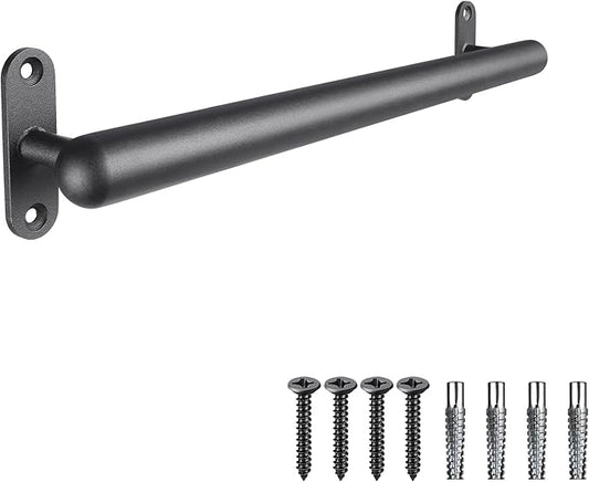 Dolibest 36 Inch Wall Mount Metal Handrail, Staircase Step Handrail, Non-Slip Safety Grab Handle, Barrier-Free Staircase Grab Bar for Elderly, Indoor & Outdoor Use, 1.3 Inch Round (Black)