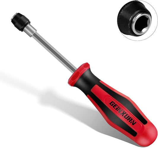 Magnetic Changeable Head Manual Screwdriver Holder, Quick Change&Release 1/4” Hex Bit Extension Holder for Screwdriver Bit, Nut driver, Socket Adapter
