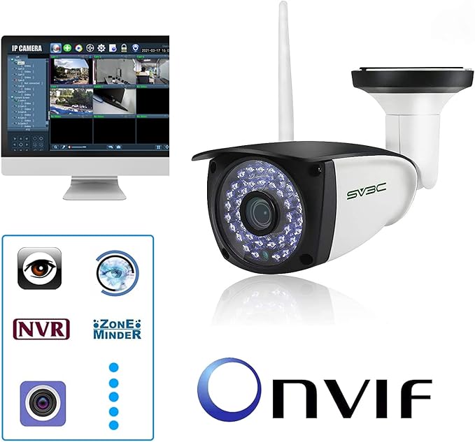 SV3C 5MP WiFi IP Camera Outdoor, Dual Band 2.4GHZ 5GHZ WiFi Security Cameras, Exterior Onvif Cam Support RTSP Browser Viewing, Human Motion Detection, Two-way Audio, IP66 Waterproof, SD Card Recording