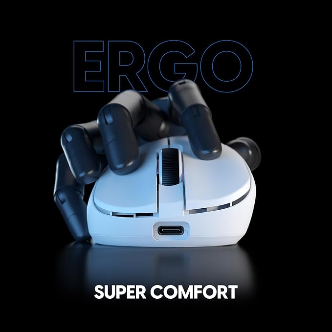 Pulsar Gaming Gears Xlite v4 Wireless Gaming Mouse, Ultra Lightweight 1.9 oz (54g), Ergonomic, Optical Switch, 32000 DPI, 750 IPS, XS-1 Sensor, 8k Compatible (Mini, White)