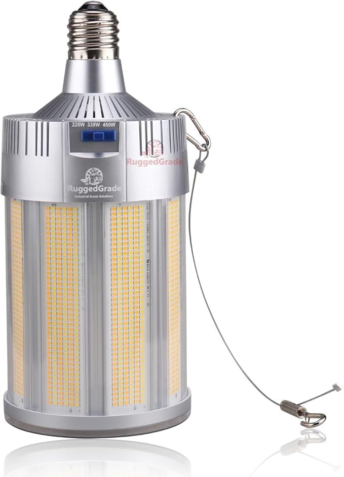 RuggedGrade Aries IV 360W LED Corn Bulb | 58,000 Lumens | 277-480V | Color Selectable 3000K/4000K/5000K | E39 Mogul Base | DLC 5.1 Premium