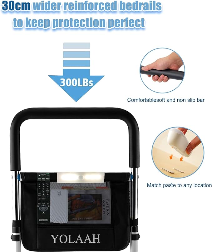 Bed Rail for Elderly Adults Safety - Bedassist Rail for Seniors, Height Adjustable, Bed Handle, Guard, Rail for Seniors Prevent Fall