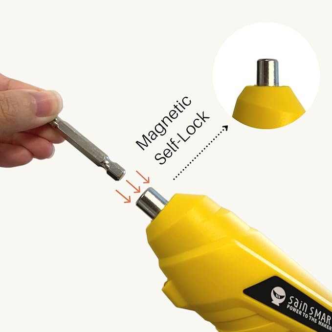 SainSmart Cordless Electric Screwdriver with Rechargeable 3.6v Lithium Battery and 1/4” Hex Chuck, Includes 45pcs Bits, 1 Extension Rod and 1 USB Cable