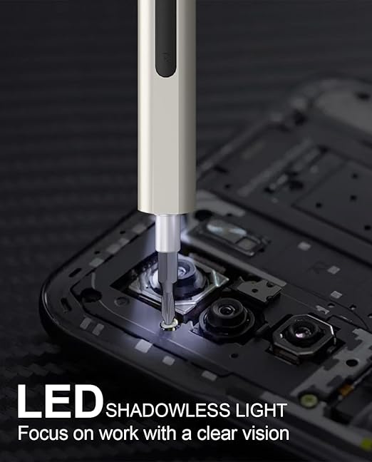 HYCHIKA 3.7V Electric Screwdriver，67 in 1 Precision Screwdriver set, 52 Magnetic Bits, 3 Torque, Cordless Screw Drivers Rechargeable, Repair Tool Kit for PC, RC, Electronics, Phones, Camera, Laptops