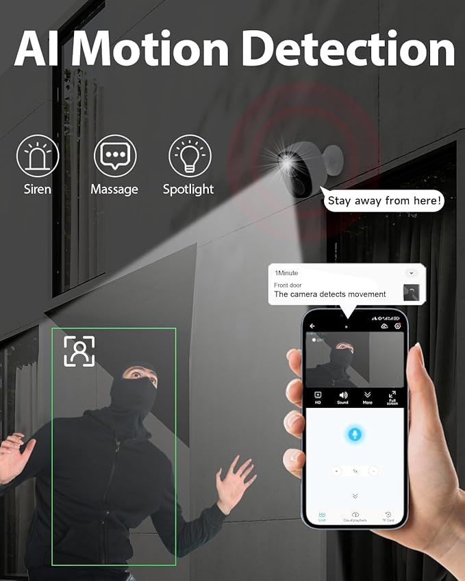 4Pack Solar Security Cameras Wireless Outdoor, Outdoor Cameras for Home Security, Home Camera with Motion Detection Alarm Floodlight Color Night Vision 2-Way Audio Waterproof,IP65 SD/Cloud