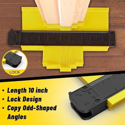 Laminate Flooring Tools, NAACOO LVP Installation Kit, Professional Vinyl Flooring Tools - Tapping Block with Handle, 10” Contour Gauge, Pull Bar, 2 in 1 Spacers, Double-Faced Mallet.