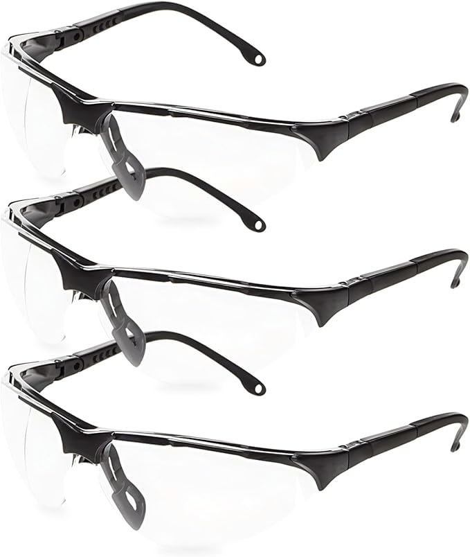 Anti-Fog Safety Glasses,Shooting Eye Protection, 3-Pack,Clear Protective Eyewear,Over Glasses,Safety Goggles for Men and Women,Work Goggles,Lab Glasses,Protective Glasses for Gun Range,Chemistry