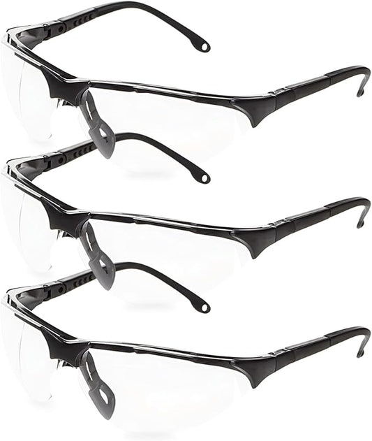 Anti-Fog Safety Glasses,Shooting Eye Protection, 3-Pack,Clear Protective Eyewear,Over Glasses,Safety Goggles for Men and Women,Work Goggles,Lab Glasses,Protective Glasses for Gun Range,Chemistry
