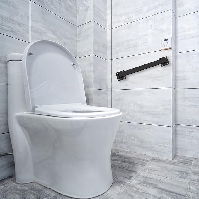 1.3FT Pipe Staircase Handrails, Black Sturdy Safety Wall Mount Support Hand Rails, 500lbs Load Capacity Industrial Iron Railing Pipe Handrail for Indoor Door Pull Handle, Grab Bar, Towel Bar