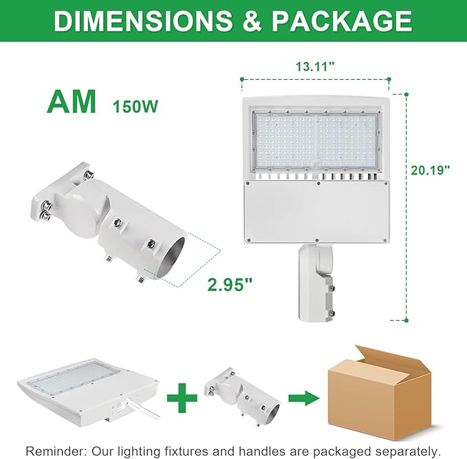 150W LED Parking Lot Light, 5000K 21000LM(140lm/w) LED Shoebox Area Light - Slip Fitter Mount, Dimmable Commercial Street Lighting, Surge Protection Built-in, AC100-277V UL DLC Listed