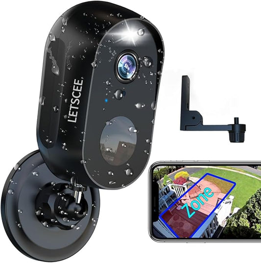 Security Cameras Wireless Outdoor or Indoor,Alexa Cameras for Home Security Outside with Night Vision,2-Way Audio,Motion Detection,SD/Cloud Storage,Motion Zone,IP65 Weatherproof