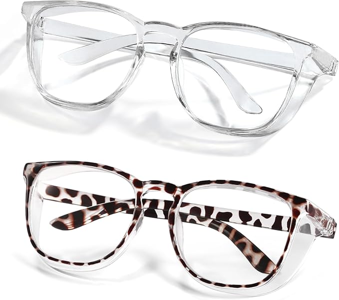 LASMEX Stylish Safety Glasses Goggles for Women Girls Anti-fog Glasses Protective Eyewear Clear Glasses