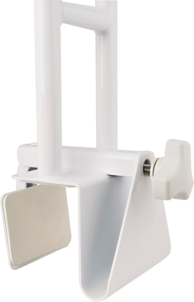 Vaunn Medical Adjustable Bathtub Safety Rail Shower Grab Bar Handle, Stainless Steel, White