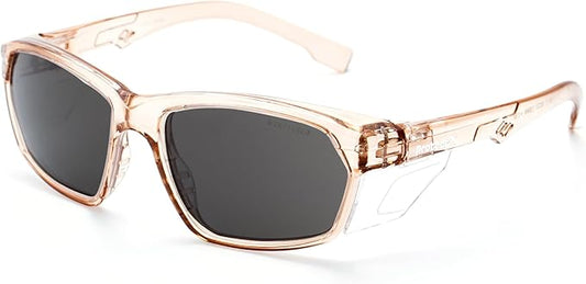 ProtectX Stylish Anti-Fog & Scratch-Resistant Safety Glasses With Readers, UV Protection Goggles, Anti-Impact Lightweight Glasses for Men＆Women Cold Brew Tinted Smoke