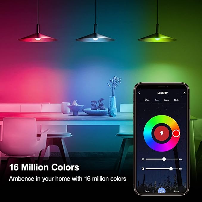 GU10 Smart Spot Light Bulb Compatible with Alexa, Google Home, SmartThings, 5W WiFi LED Track Light Bulbs, Color Changing, No Hub Required, 4 Pack