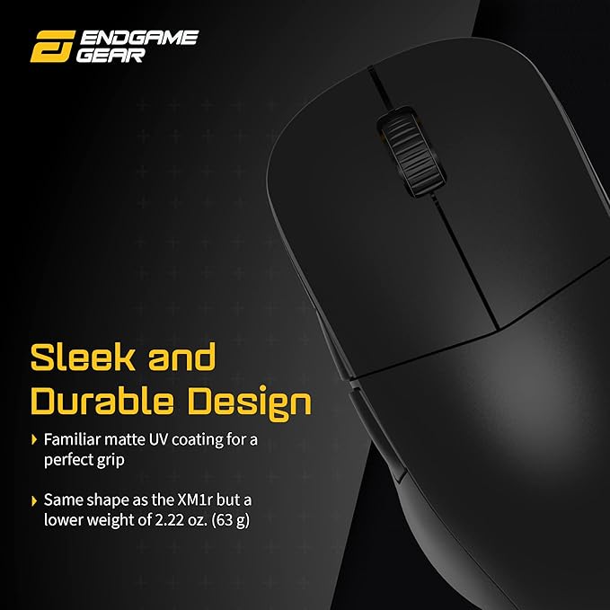ENDGAME GEAR XM2we Wireless Gaming Mouse, Programmable Mouse with 5 Buttons and 19,000 DPI, Black