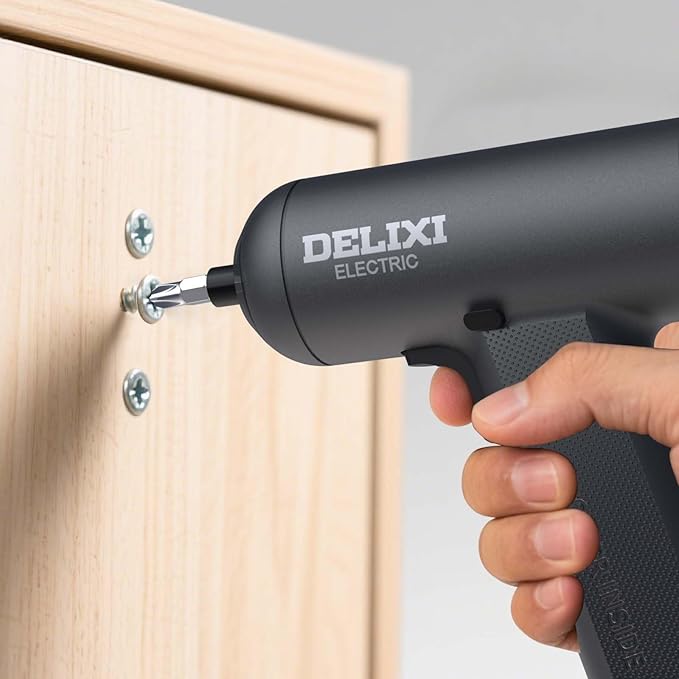 Cordless Electric Screwdriver 4V Mini Cordless Drill Set with 1500mAh Battery, 5N.m Electric Torque, Rechargeable Electric Screwdriver with 10 Bits & 2.36" Extension Bar