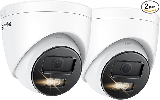 ANNKE C800 2Pack 4K Ultra HD PoE Camera AI Human Vehicle Detection, 8MP Outdoor Turret Cam with Audio, 4.0mm Lens Wide Angle, Spotlight Color Night Vision, Up to 512GB TF Card