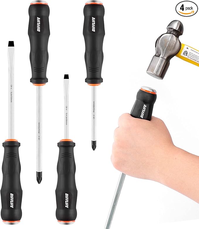 Screwdriver Sets Screwdriver Kit 4-Piece, Professional Cushion Grip Insulated Magnetic Tip Electrician Screwdriver Kits (4-Piece)…