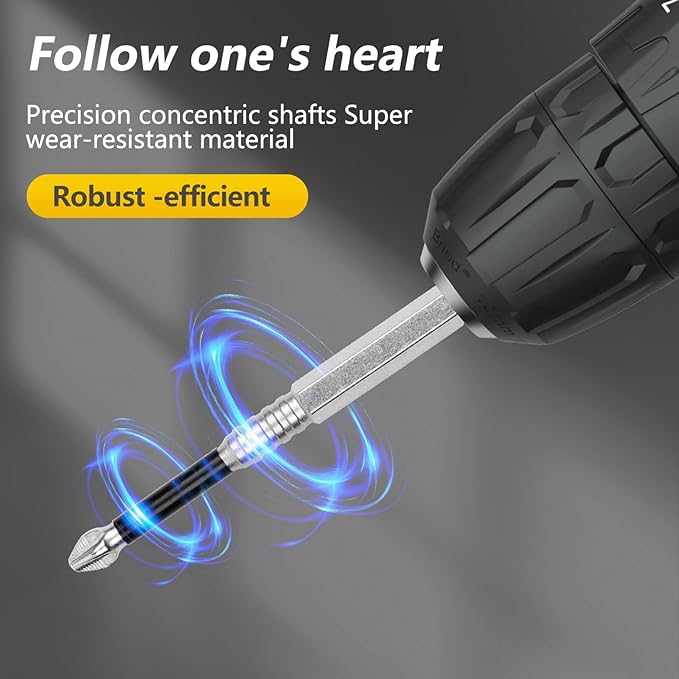 Magnetic Screwdriver Bit Set, 6-Piece S2 Steel Extension Bits, 2-6 Inch Lengths, High Torque Impact Driver Compatible