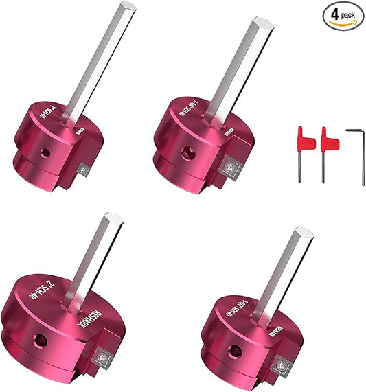 4 Pcs PVC Pipe Reamer Kit, PVC Fitsting Saver, Plastic Pipe Fitsting Reamer Socket Saver Plumbing Tool Includes 1'', 1 1/4'', 1 1/2'', 2'' for Schedule 40 Fits Standard 1/2" Drill