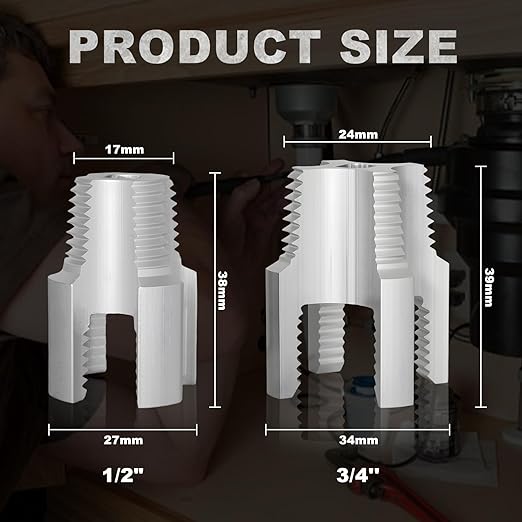 2025 New Integrated Internal and External Pipe Threading Tool Pipe Thread Cutting Tool Electric Drill Compatible PVC Pipe Threader Kit 1/2" (DN15) 3/4" (DN20) Pipe Sizes Tool for Electric Drill