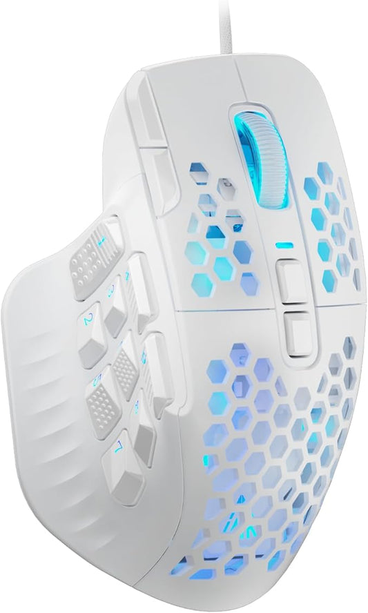 SOLAKAKA SM809 MMO Gaming Mouse Wired RGB with 9 Side Buttons,24000 DPI High Precision Sensor Optical Ergonomic Gamer Mouse,16 Programmable Custom Macro Shortcuts Remapping PC Gaming Mice for FPS MOBA