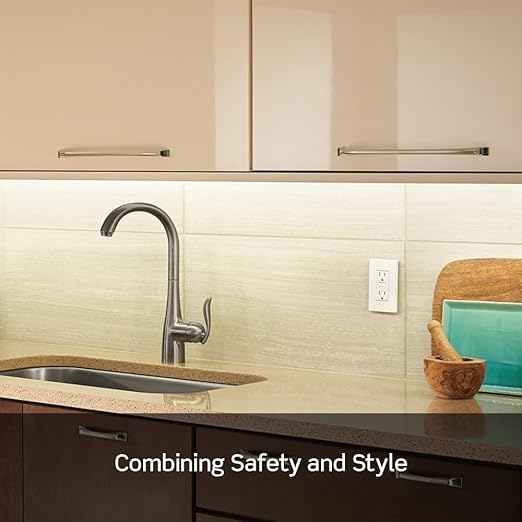 Leviton GFCI Outlet, 15 Amp, Self Test, Tamper-Resistant with LED Indicator Light, Protection from Electric Shock and Electrocution, GFTR1-E, Black