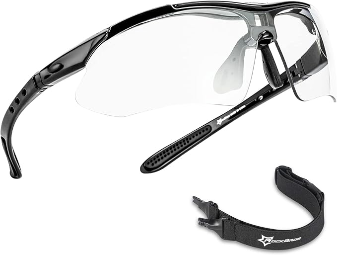 ROCKBROS Pickleball Photochromic Glasses Cycling Glasses with Removable Elasctic & Temple Band Sunglasses Fit for Men Women