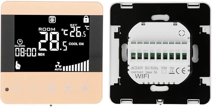 AC90-240V Fan Coil Thermostat Intelligent Digital Central Air‑Conditioner Thermostat Temperature Controller Fan Coil Unit LCD Display(WiFi Type)