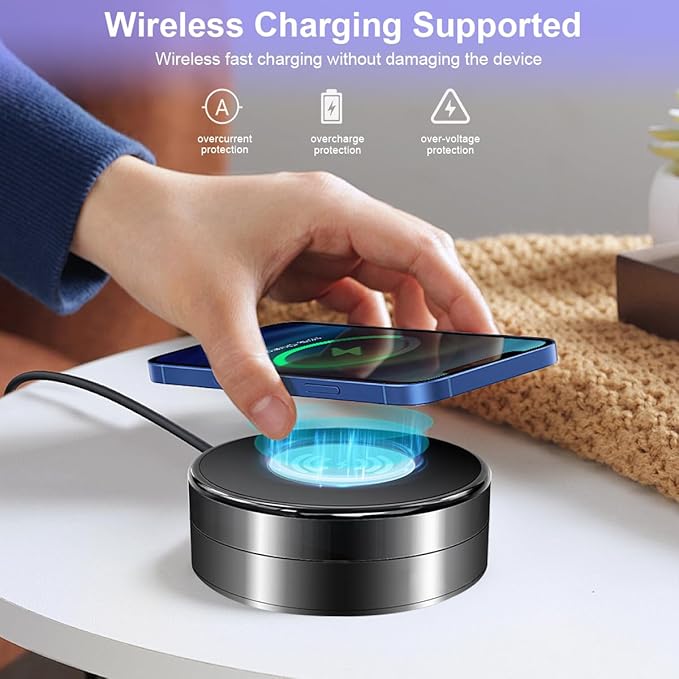 WiFi Video Recorder Real-Time Camera with Wireless Charger, 1080P HD.Motion Detection 160°Viewing Angle Security Camera for Home Office Store(2.4/5Ghz)