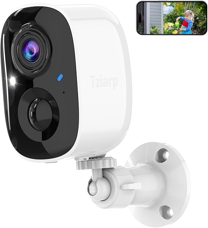 2K UHD Smart Wireless Security Camera Indoor/Outdoor,Battery Powered WiFi Camera with Color Night Vision, Motion Detection, 2-Way Audio, Weatherproof, Cloud/SD Storage for Home Security (2.4GHz Only)