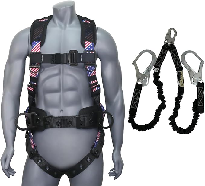 AFP Demon Fall Protection Comfortable Safety Harness (OSHA/ANSI PPE), Harness for Men Construction, Safety Harness Fall Protection Kit