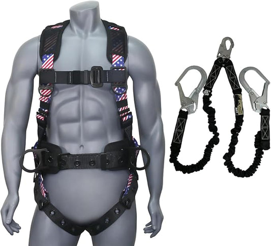 AFP Demon Fall Protection Comfortable Safety Harness (OSHA/ANSI PPE), Harness for Men Construction, Safety Harness Fall Protection Kit