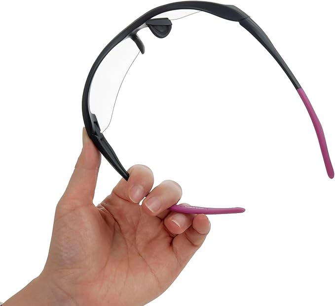 Clear Safety Glasses for Men and Women,Scratch Resistant Safety Goggles,ANSI Z87,100% UV Protection Eyewear,Anti-Fog Eye Protection for Workshop Shooting,Mowing,Sports,Hunting(Purple Clear)