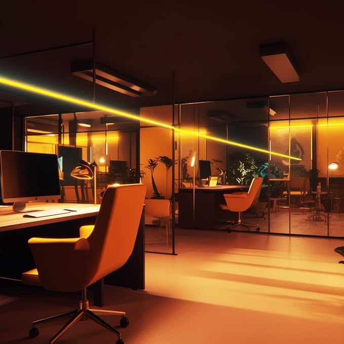 iNextStation Yellow Led Strip Lights, 16.4Ft/5m Neon Led Light Strip with Power Adapter, 12V Waterproof Silicone Flex LED Rope Lights for Bedroom Wall Festival Party Neon Sign DIY Decor