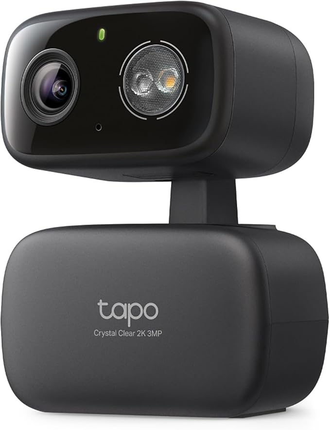 Tapo 2K 3MP Pan/Tilt Indoor/Outdoor Security Camera, Free Person/Baby Cry Detect & Motion Track, 360° Pan, Color Night Vision, SD/Cloud Storage, Works w/Alexa & Google Home, HybridCam 360, Black