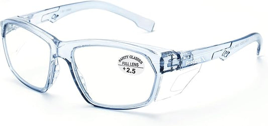 ProtectX Stylish Anti-Fog & Scratch-Resistant Safety Glasses With Readers, UV Protection Goggles, Anti-Impact Lightweight Glasses for Men＆Women 2.5 Blue