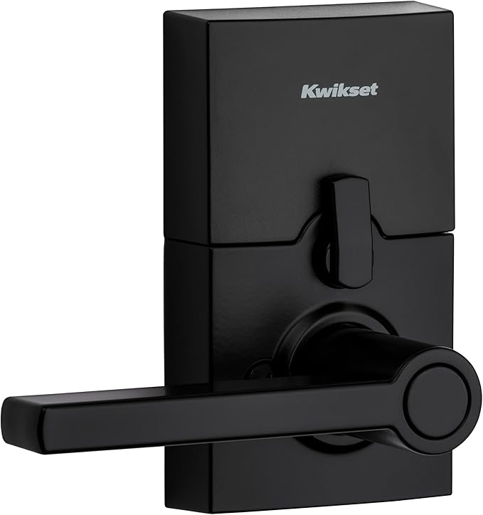 Kwikset SmartCode 917 Keypad Keyless Entry Residential Electronic Lever Lock Deadbolt Alternative with Halifax Door Handle, SmartKey Security, Matte Black Contemporary