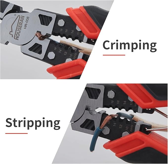 Pliers Set, HOUSERAN 3-Piece Plier Tool Set Including 8.3” Needle Nose Plierss, 8.3” Linemans pliers, 7.5” Diagonal Cutters, Spring Loaded with Safety Lock, Combination Plieres set