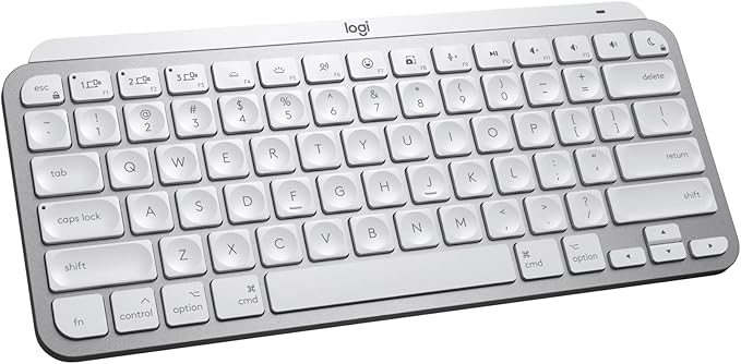 Logitech MX Keys Mini for Mac Minimalist Wireless Keyboard, Compact, Bluetooth, Backlit Keys, USB-C, Tactile Typing, Compatible with MacBook Pro,Macbook Air,iMac,iPad - Pale Grey