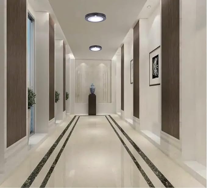 LIT-PaTH LED Flush Mount Ceiling Light, Closet Lighting Fixture with Motion Sensor and Dusk to Dawn, 10.5W, 800 Lumen, 6.2 Inch, Anti-Rust Galvanized Housing, Bronze Finish 3000K 1-Pack