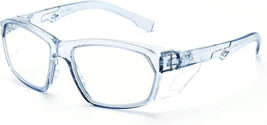 ProtectX Stylish Anti-Fog & Scratch-Resistant Safety Glasses, UV Protection Goggles, Anti-Impact Lightweight Glasses for Men＆Women Clear Blue