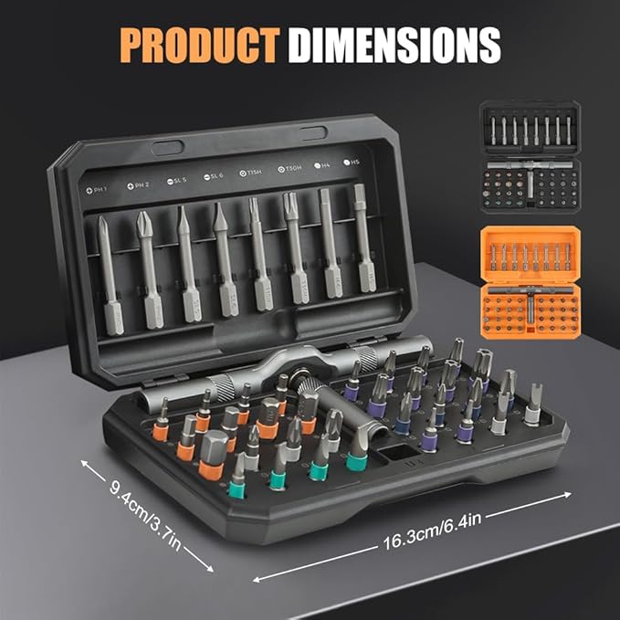 2026 New 42 in 1 Magnetic Screwdriver Set, Compact and Portable Ratchet Screwdriver Set, Multi Bit Magnetic Drive Set with Ratchet Handle and Storage Case DIY Repair Tool Kit (Black)