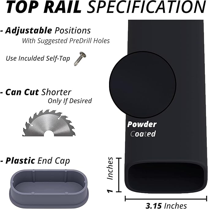 Handrails for Outdoor Steps,1-4 Step Stair Handrail & Indoor Stair Railing Kit，Black Railings for Outdoor Steps and Hand Rails for Seniors for Porch（4 Step）