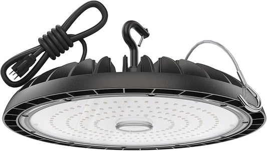 LED High Bay Light 200W, 30000LM 5000K Bright UFO High Bay Light [800W MH/HPS Eqv.] with 5' Cable US Plug, 100-277V ETL Listed Bay Lighting for Shop Garage Barn Warehouse