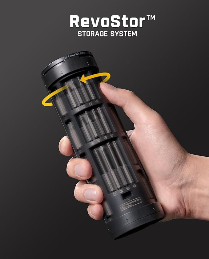 Fanttik E2 Ultra Mini Electric Screwdriver, Cordless Screwdriver, Max 0.6N.m, 50 Magnetic Bits, 5/32'' Hex, Magnetic Storage, Repair Tool for Electronics, Camera, Laptop, and PC Build (White)