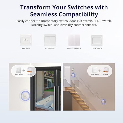 SONOFF MINIR4 10A Smart WiFi Extreme Wireless Light Switch,Universal DIY Module for Smart Home Automation Solution, Compatible with Alexa & Google Home