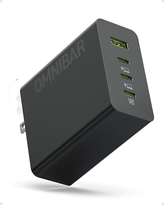 140W USB C Charger, 4-Port GaN Foldable Fast Wall Charger,100W Laptop Fast Charger Adapter for MacBook Pro 16 14 Mac Air 15 13 inch,iPad Pro,iPhone 16/Pro,Dell XPS 13,Note 20/10+,Samsung,Pixel etc